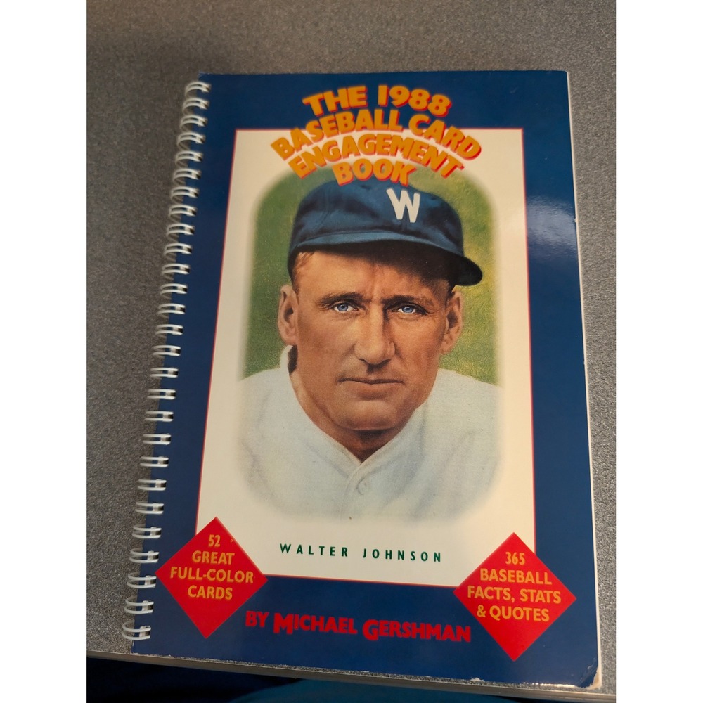 Houghton Mifflin 1988 Baseball Card Engagement Book Blue Michael Gershman Spiral